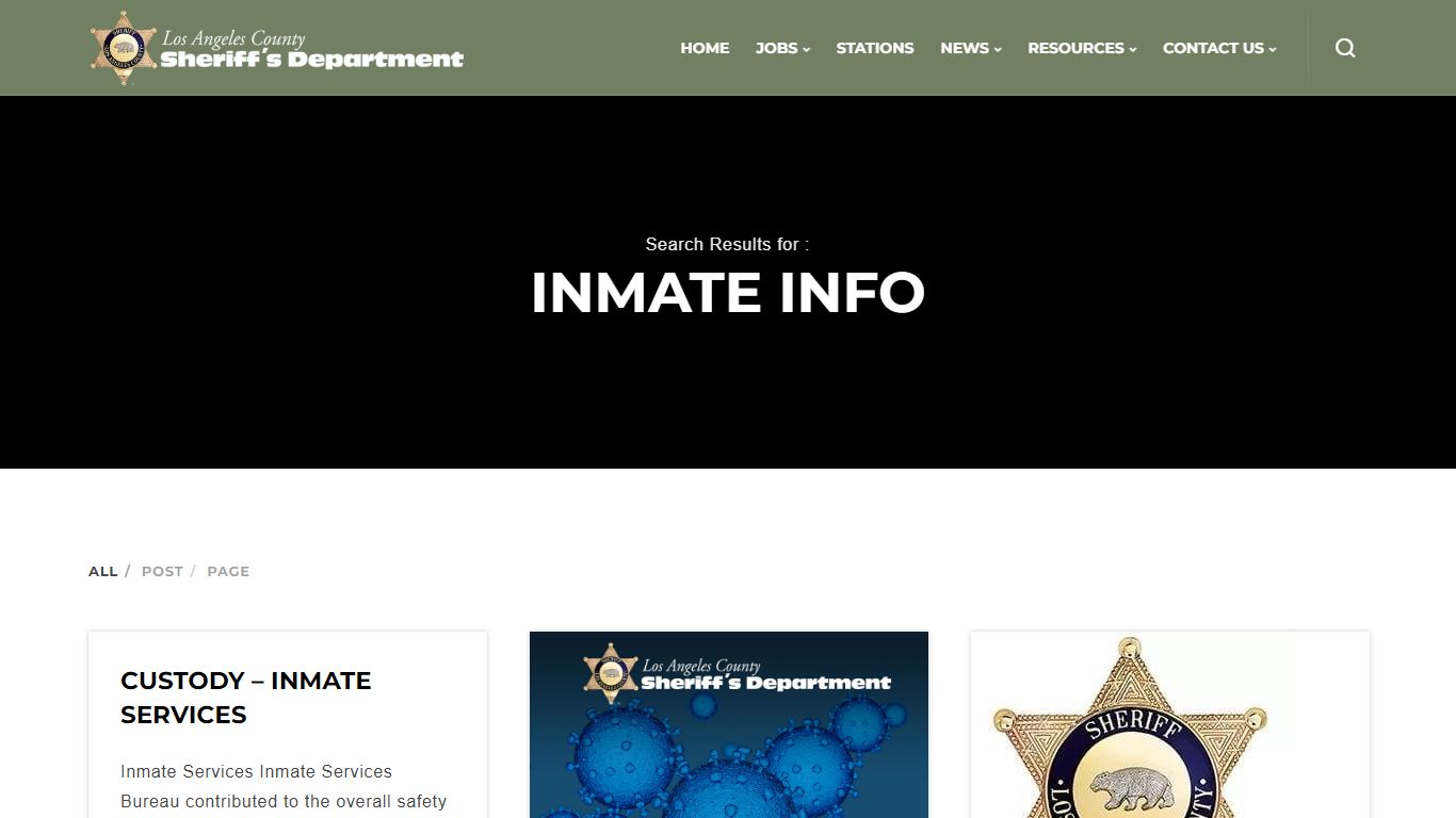 Inmate info - Los Angeles County Sheriff's Department